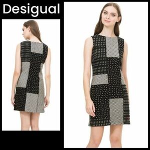 Desigual Olas Sleeveless Patchwork Dress - Size 38 US 6